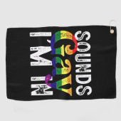 Serviette De Golf Sounds Gay I'm In Rainbow LGBT Flag Pride Mois (Horizontal)