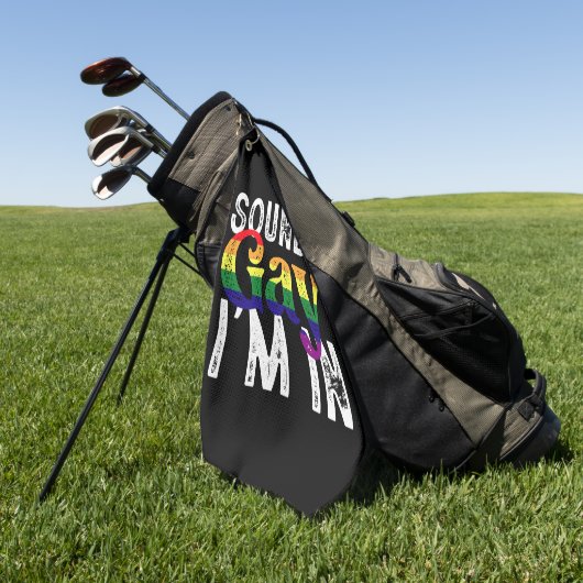 Serviette De Golf Sounds Gay I'm In Rainbow LGBT Flag Pride Mois (Vert)
