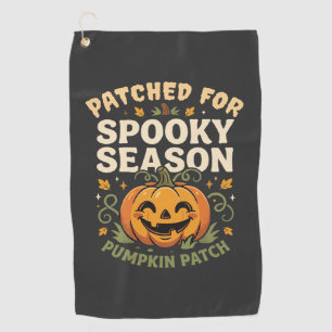 Serviette De Golf Sourire de patch de citrouille d'Halloween
