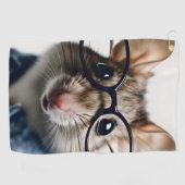 Serviette De Golf Souris de champ Portant des lunettes (Horizontal)