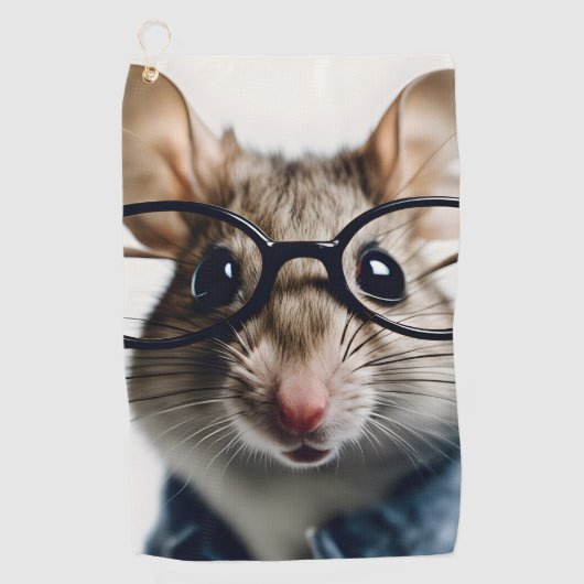 Serviette De Golf Souris de champ Portant des lunettes (Devant)