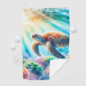 Serviette De Golf Sous la tortue de mer (En situation)