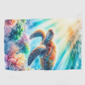 Serviette De Golf Sous la tortue de mer (Horizontal)