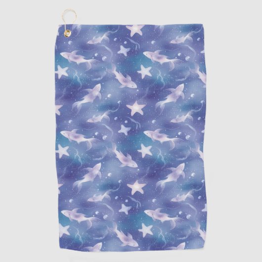 Serviette De Golf Sous l'océan : Requins (Devant)