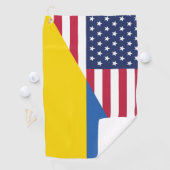 Serviette De Golf Soutien américain à l'Ukraine Sherpa Blanket (En situation)