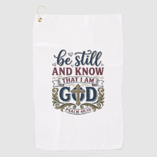 Serviette De Golf Soyez Calme Et Sachez T-Shirt Chrétien Psaume 460