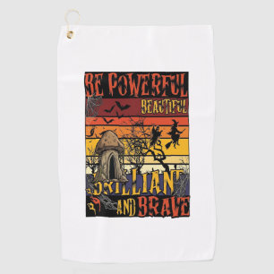 Serviette De Golf Soyez un champignon d'Halloween puissant beau bril