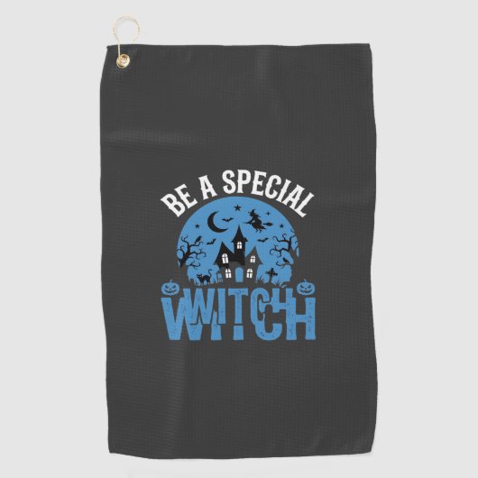 Serviette De Golf Soyez un design de Halloween de sorcière spéciale_ (Devant)