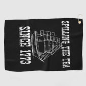 Serviette De Golf Spilling The Tea Depuis 1773 Juillet Enseignant D' (Horizontal)