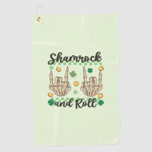 Serviette De Golf Squelette à main shamrock et rouleau