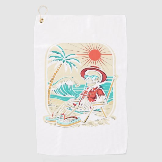 Serviette De Golf Squelette Drôle d'Été (Devant)