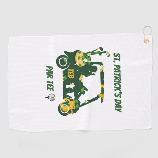 Serviette De Golf St. Patrick's Day Golf Par Tee Monogramed (Horizontal)