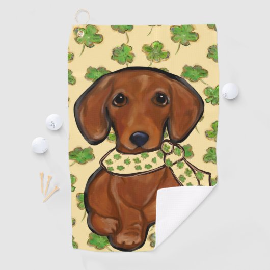 Serviette De Golf St. Patty Doxie (En situation)