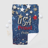 Serviette De Golf Star Spanged USA Fière (En situation)