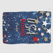 Serviette De Golf Star Spanged USA Fière (Horizontal)