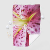 Serviette De Golf Stargazer Lily brillant Magenta Floral (En situation)