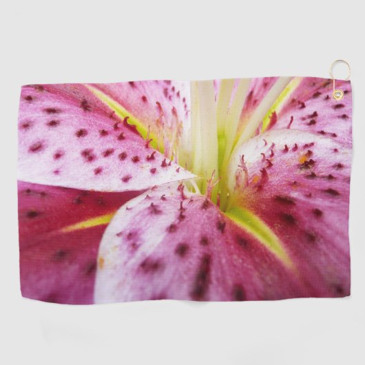 Serviette De Golf Stargazer Lily brillant Magenta Floral (Horizontal)
