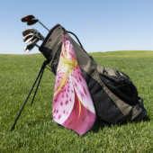 Serviette De Golf Stargazer Lily brillant Magenta Floral (Vert)