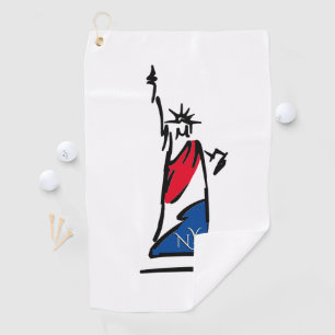 Serviette De Golf Statue de la Liberté / Lady Liberty Stripes