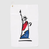 Serviette De Golf Statue de la Liberté / Lady Liberty Stripes (Devant)