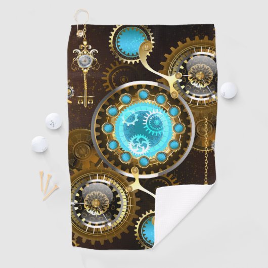 Serviette De Golf Steampunk Rusty Background (En situation)