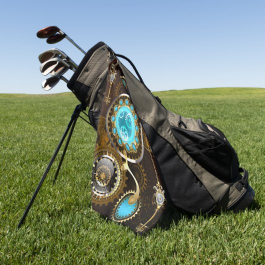 Serviette De Golf Steampunk Rusty Background (Vert)