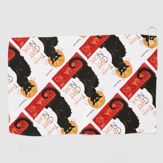 Serviette De Golf Steinlen Chat Noir Classique Art Français (Horizontal)
