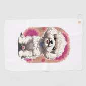 Serviette De Golf Sticker Hilarious Bichon Frise de race (Horizontal)