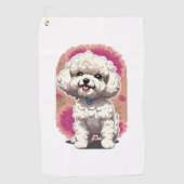 Serviette De Golf Sticker Hilarious Bichon Frise de race (Devant)