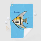 Serviette De Golf Striped angelfish cartoon (En situation)