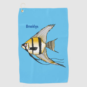 Serviette De Golf Striped angelfish cartoon