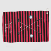 Serviette De Golf Stripes Elégant Black Clubs Fantastic Cadeau Fab (Horizontal)