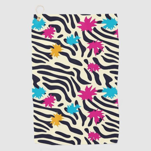 Serviette De Golf Stripes zébrées Abstraites avec pellicule de peint (Devant)