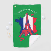 Serviette De Golf Stylé ACCRO À PARIS Monogramme (En situation)