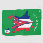 Serviette De Golf Stylé ACCRO À PARIS Monogramme (Horizontal)