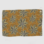 Serviette De Golf Style Batik Floral Abstrait africain (Horizontal)