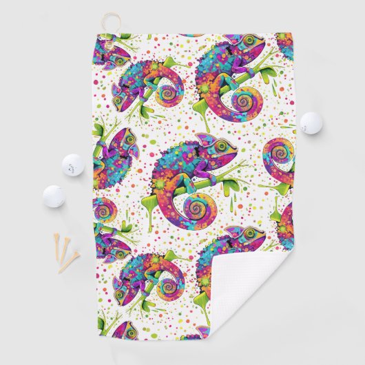 Serviette De Golf Style d'aquarelle des teintures Chameleon (En situation)