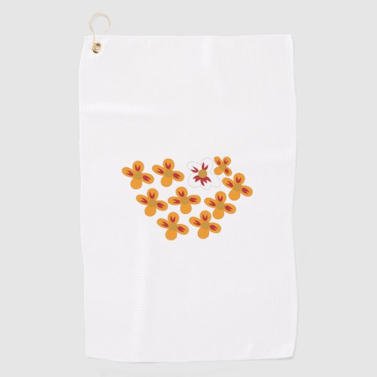 Serviette De Golf Style Décoratif, Orange Mouillé, Rouge Cornell (Devant)