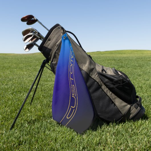 Serviette De Golf Style moderne Editable Or Texte & Bleu pourpre (Vert)