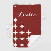 Serviette De Golf Style moderne rétro rouge (En situation)