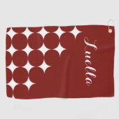 Serviette De Golf Style moderne rétro rouge (Horizontal)
