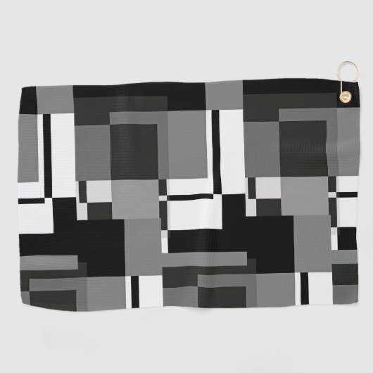 Serviette De Golf Style Mondrian gris Abstrait moderne géométrique c (Horizontal)