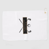 Serviette De Golf Style personnalisé Gold et Black Classic (Horizontal)