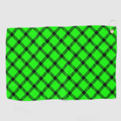 Serviette De Golf Style Tartan traditionnel néon vert Motif Plaid (Horizontal)