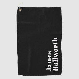 Serviette De Golf Stylish Editable Retro Modern Name (ou autre texte