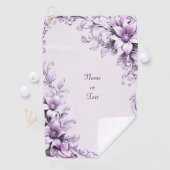 Serviette De Golf Stylish Purple Flowers Golf Towel (En situation)