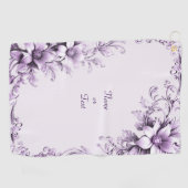 Serviette De Golf Stylish Purple Flowers Golf Towel (Horizontal)
