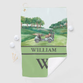 Serviette De Golf Stylo Cart Cart Clubs Monogramme Nom (En situation)