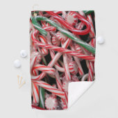 Serviette De Golf Sucres de canne et menthe de Noël (En situation)