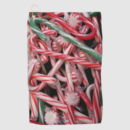 Serviette De Golf Sucres de canne et menthe de Noël (Devant)